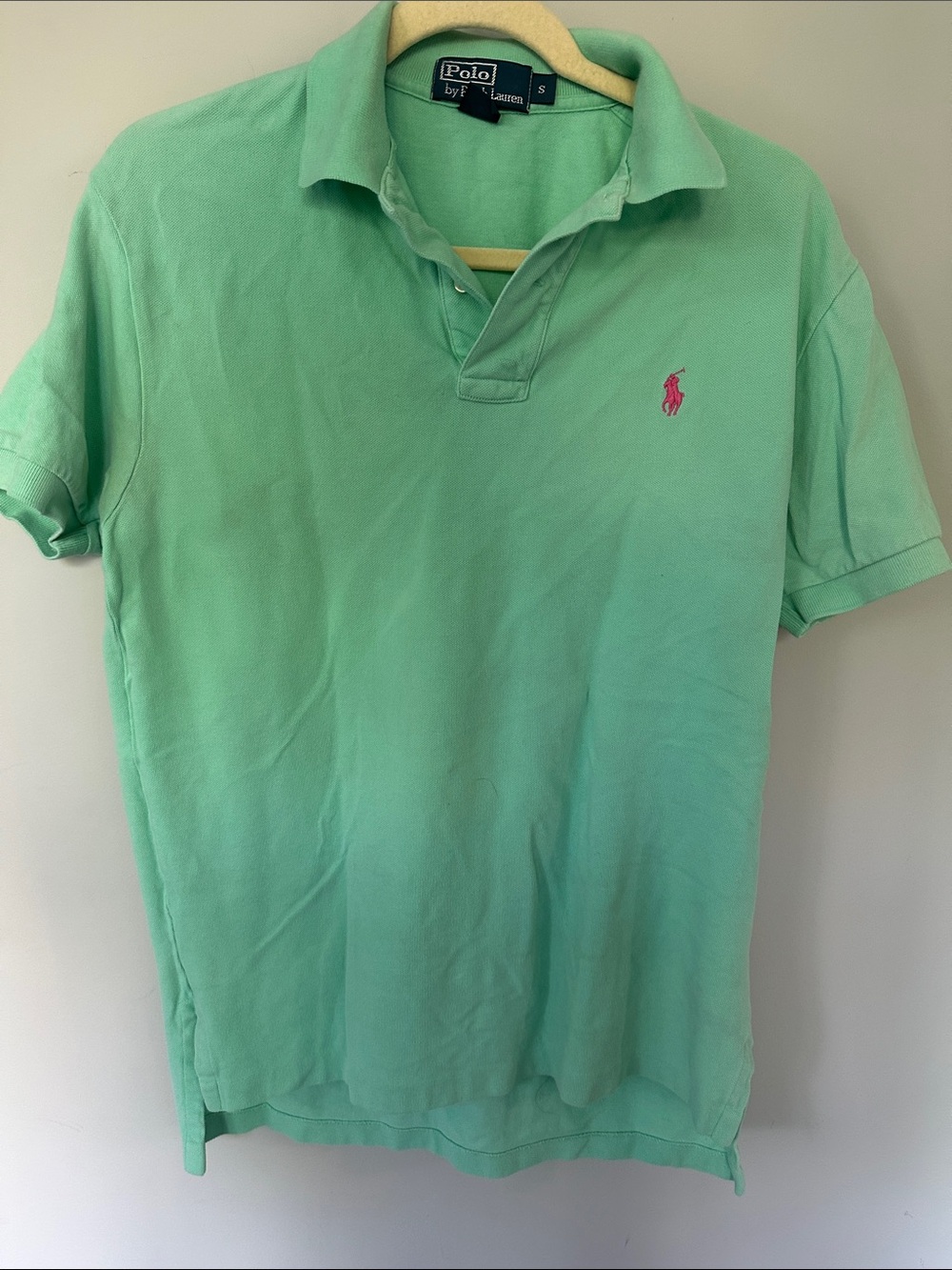 Polo by Ralph Lauren Mint Green Short Sleeve Polo with Pink Pony*